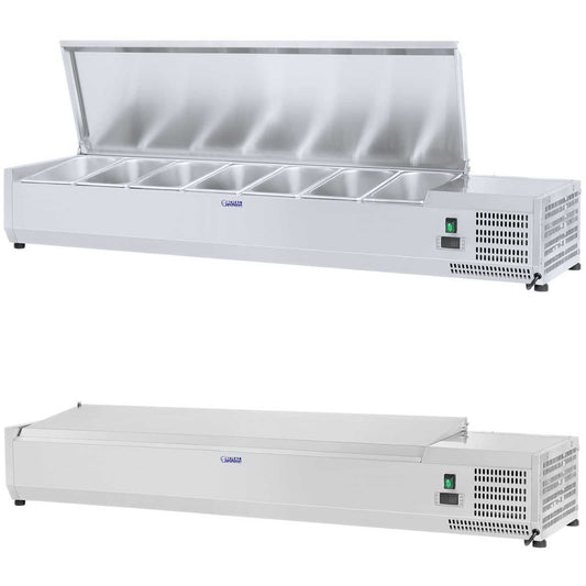 Royal Catering Refrigeration control with steel lid 7x GN1/4 150cm