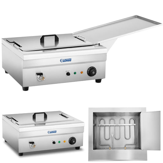 Royal Catering Fryer for fish doughnuts with drain shelf 3200W 230V 14L