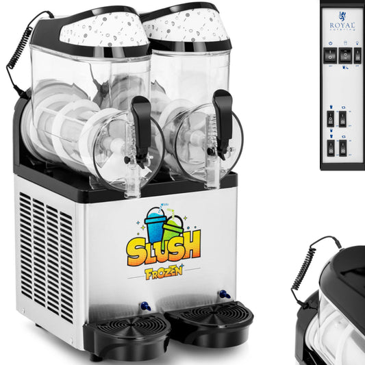 Royal Catering Granitor Slush Drinking Machine Sorret Smoothies Double 600 W 2 x 10 L