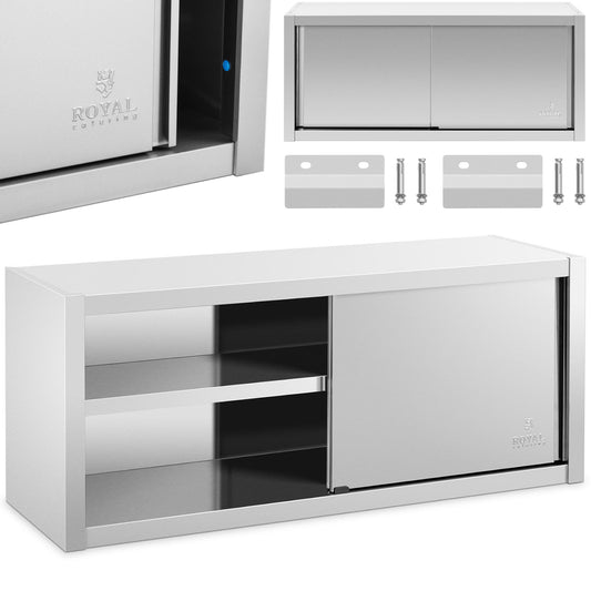 Royal Catering Gastronomy wall closet with sliding doors STAL 140 x 45 x 60 cm