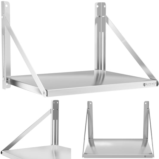 Royal Catering Wall culinary shelf composed of stainless steel up to 40 kg 60 x 45 cm