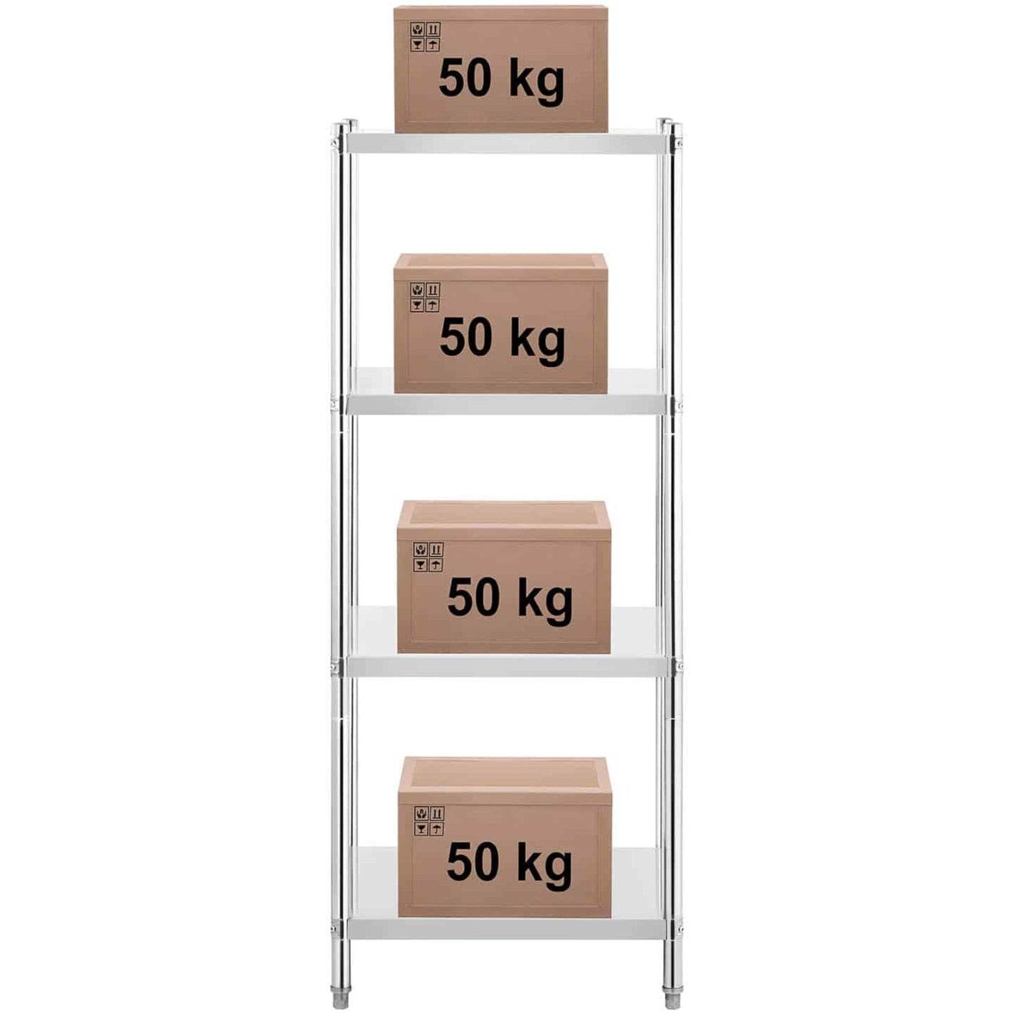 Royal Catering Metal catering warehouse shelf up to 200 kg 70 x 60 x 180 cm – image 8