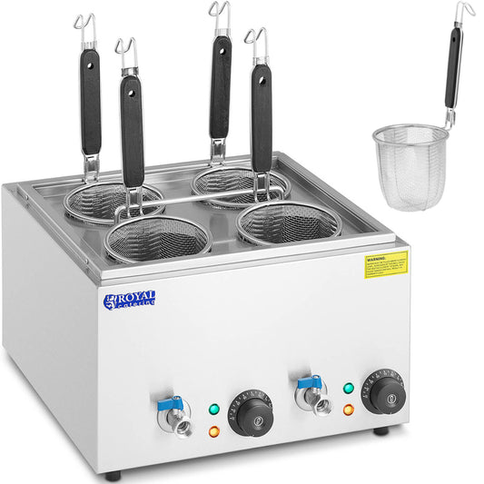Royal Catering Pasta cooker with taps 4 baskets 2 x 6.5 l 3000 W