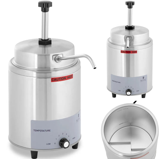 Royal Catering Electric sauce warmer with pump dispenser, 3.3 l, 550 W