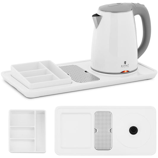 Royal Catering Hotel welcome kit Electric kettle with tray 1.2 l 1800 W white
