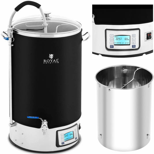 Royal Catering Boiler boiling boiler for producing beer LCD 10-100C 60 l