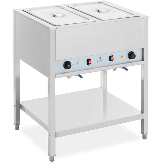Royal Catering Bain-marie catering heater with base, free-standing 2 x GN 1/1 1265 W
