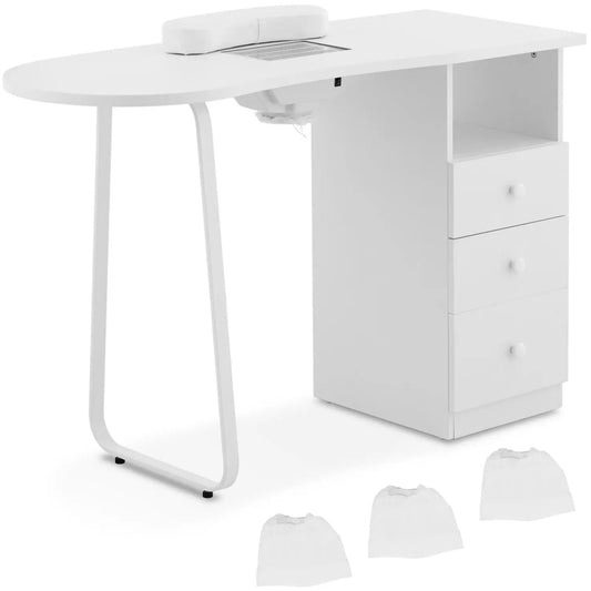 Physa Cosmetic manicure desk with dust absorber 120 x 45 cm - white