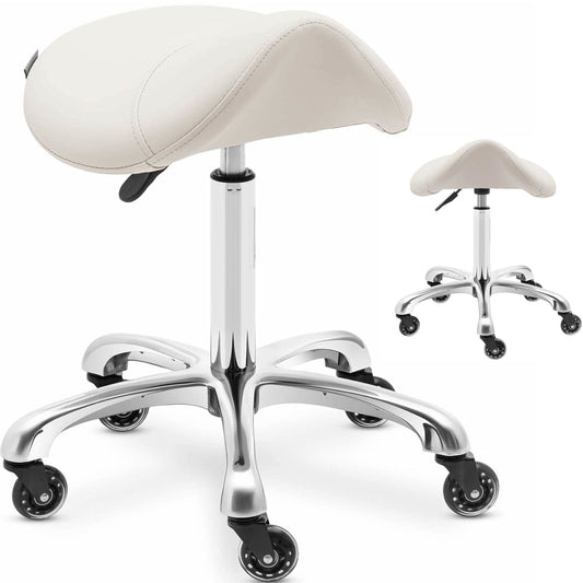 Physa Saddle cosmetic stool stool on wheels York, up to 150 kg, beige