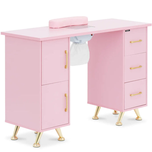 Physa Cosmetic desk with absorber support 120 x 45 x 80 cm - rose gold