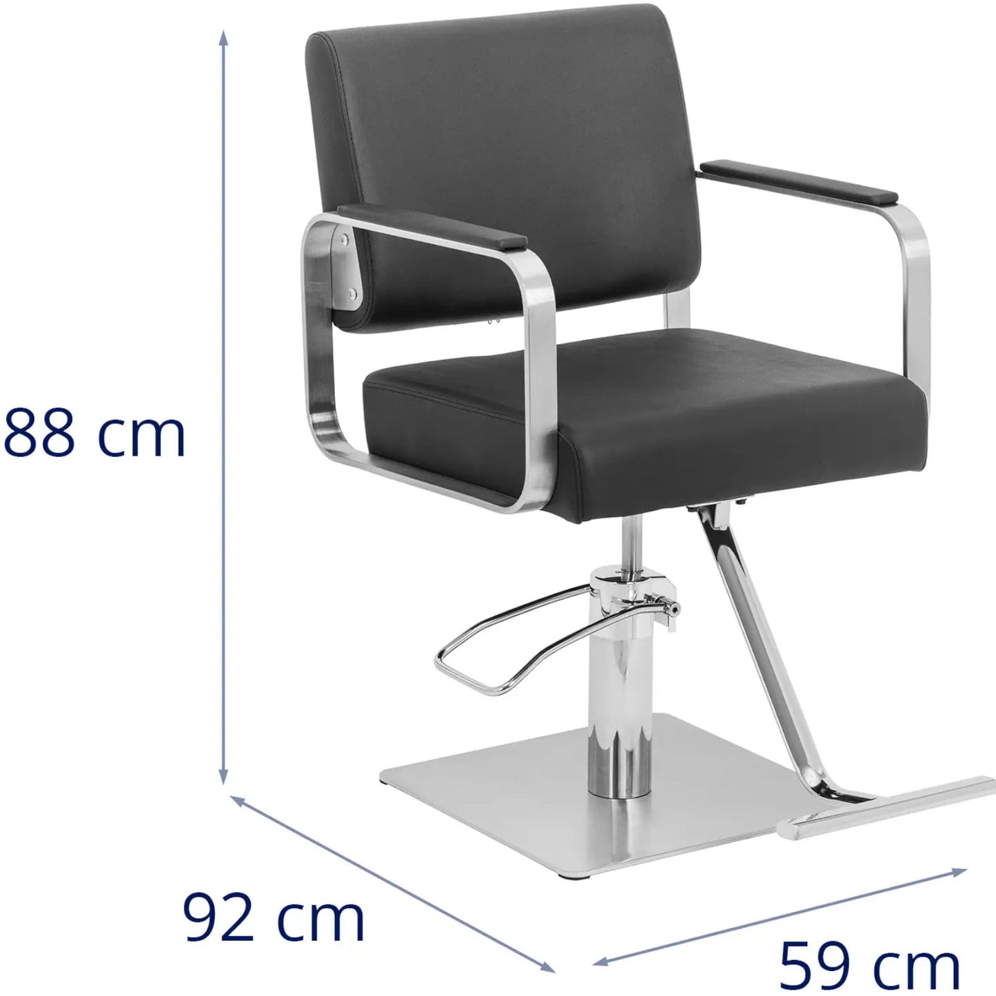 Physa Physa OTLEY cosmetic barber chair with footrest - black and silver – image 7