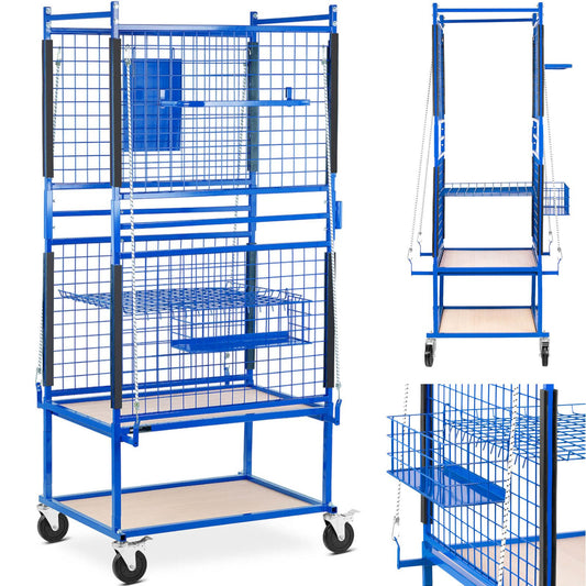 MSW Trolley stand, paintwork basket for body elements, 60 x 90 x 202 cm