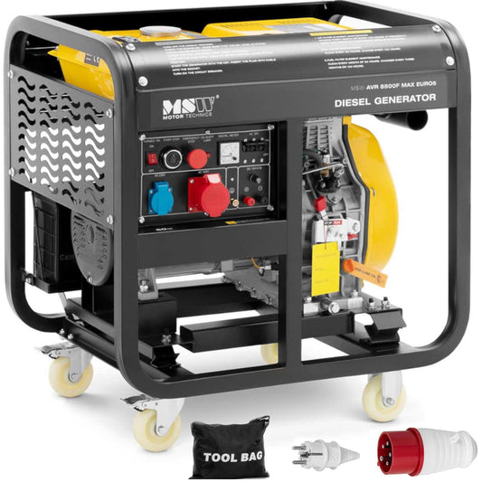 MSW Mobile diesel generator set 240/400 V 8500 W 10 kVA 30 l