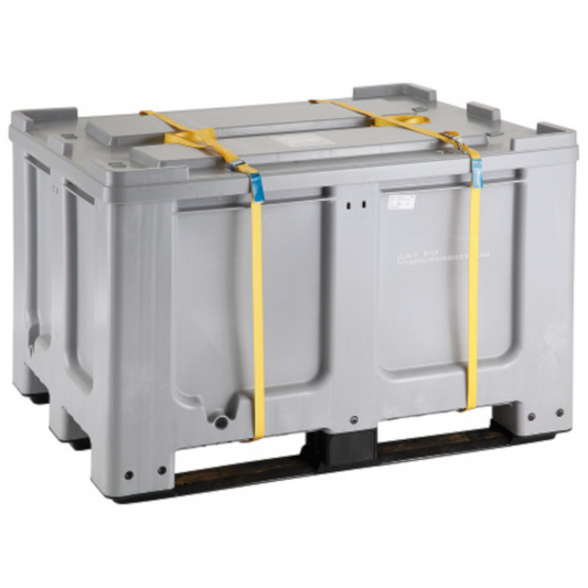 Europlast Austria Box pallet box container 610L with pallet and cover 120x100x76 cm UN ADR