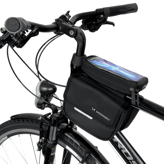 WOZINSKY Bike bag for frame bag for waterproof bicycle case for phone 1.5l black
