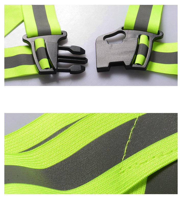 HURTEL Reflective harness for bicycle, running bike, reflective vest, black – image 8