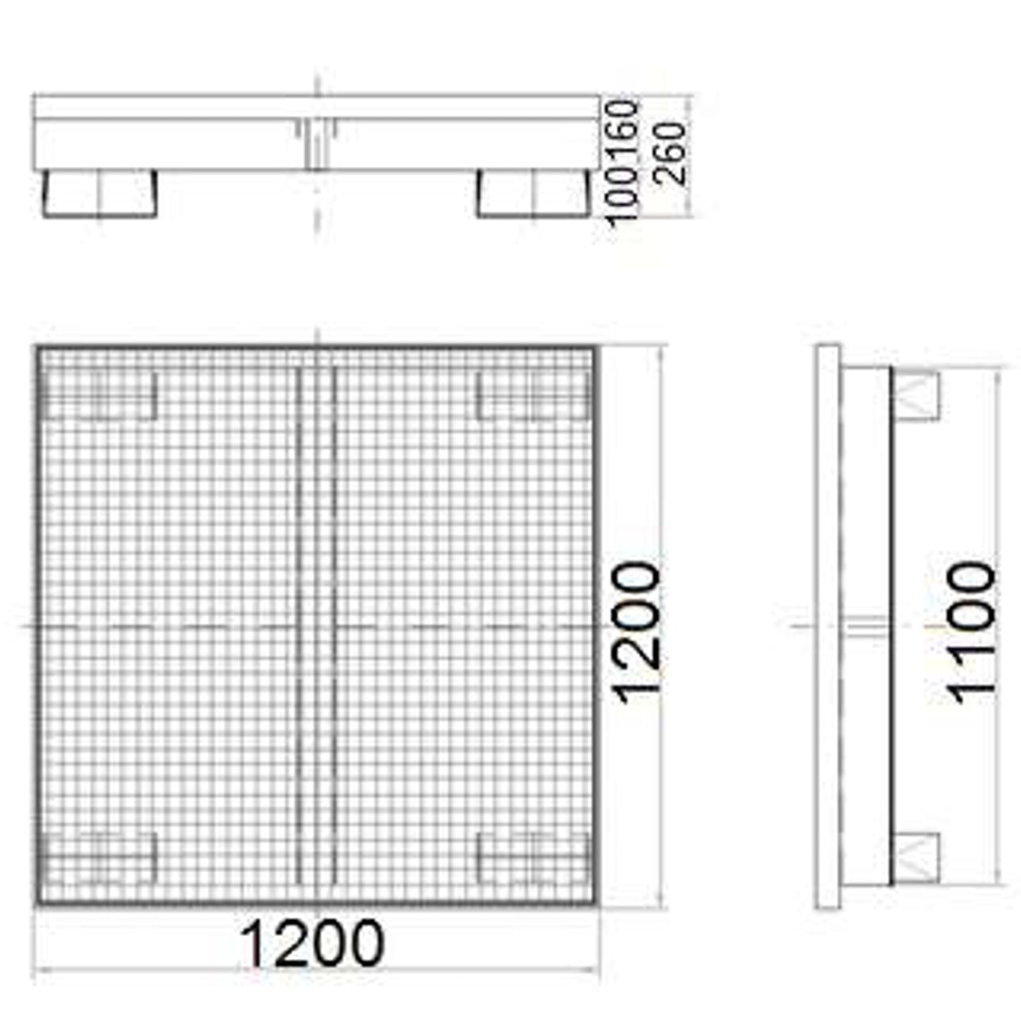 MEVA Metal spill tub for 4 barrels 200L 120x120cm – image 5