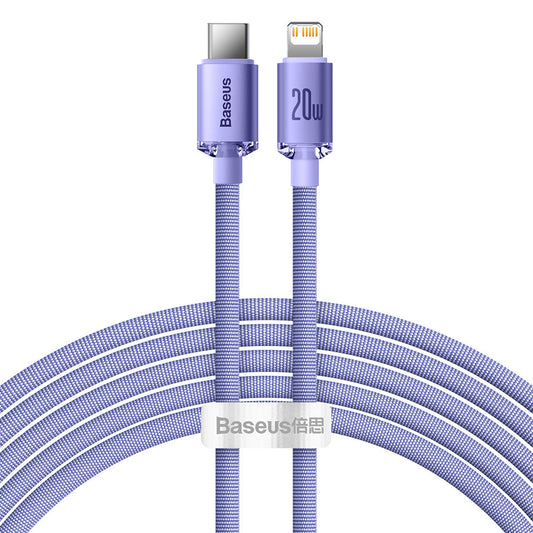 BASEUS Wire cable for fast charging and transfer of data USB-C Iphone Lightning 20W 2m purple