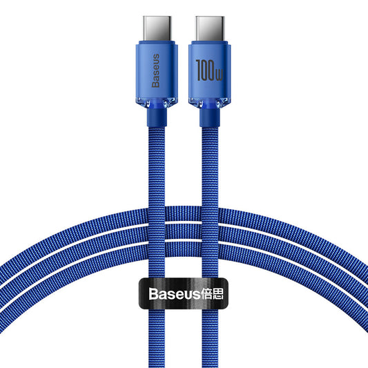 BASEUS USB-C 100W 1.2m blue cable for fast charging and transfer data