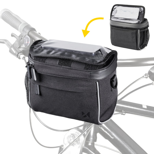 WOZINSKY Bike bag for steering wheel with black shoulder strap