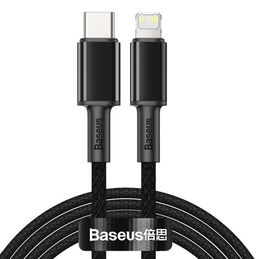 BASEUS Cable for iPhone USB-C - Lightning fast charging 20W 2m - black