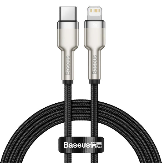 BASEUS Wire iPhone USB-C cable - Lightning Cafule Metal Data Power Delivery 20W 1m - black