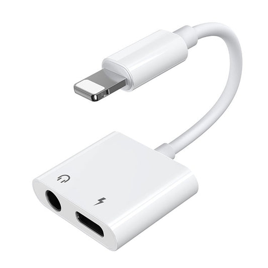 JOYROOM Adapter headphone splitter iPhone Lightning - Lightning 3.5mm mini jack white
