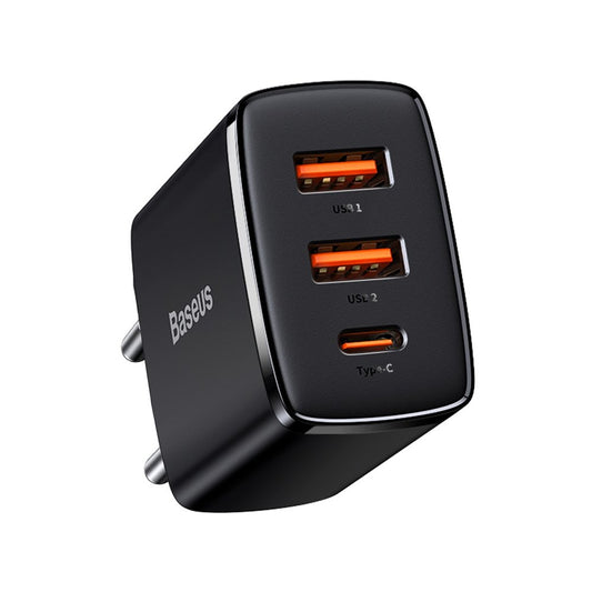 BASEUS Compact fast USB-C 30W 3A PD QC black USB power charger