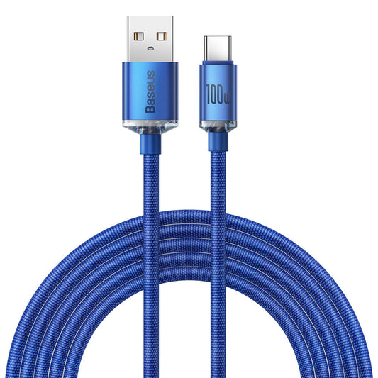 BASEUS USB cable - USB-C for fast charging and data transfer 2m blue