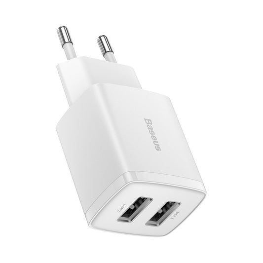 BASEUS Small network charger Compact 2x USB 10.5W white