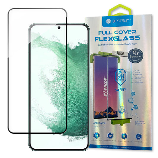 BESTSUIT Glass foil, tempered glass, for the entire screen with a frame for Samsung Galaxy S22+, transparent