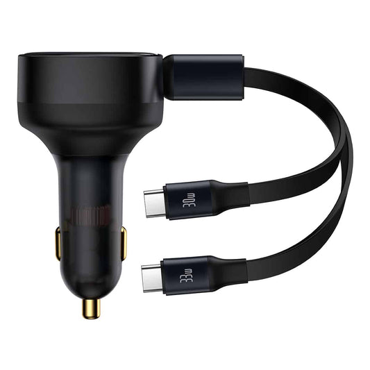 BASEUS 2in1 Car charger 33W 2x USB-C Enjoyment black