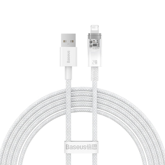 BASEUS Braided cable for iPhone Explorer Series USB - Lightning 2.4A 2m white
