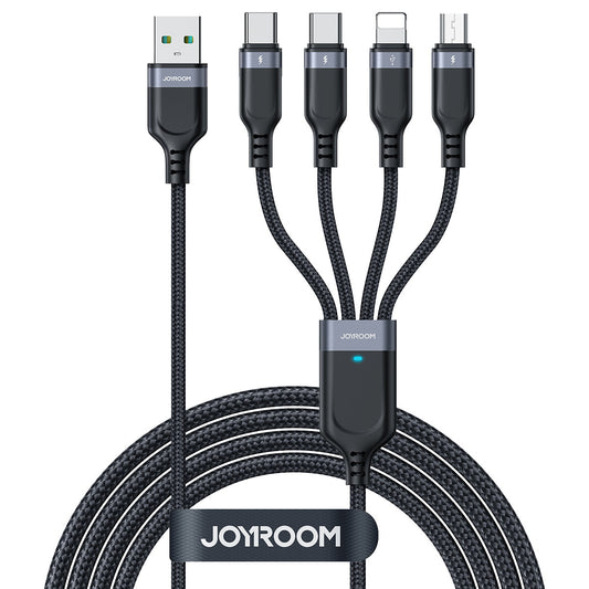 JOYROOM 4in1 Cable USB-A - 2x USB-C iPhone Lightning microUSB 1.2m black