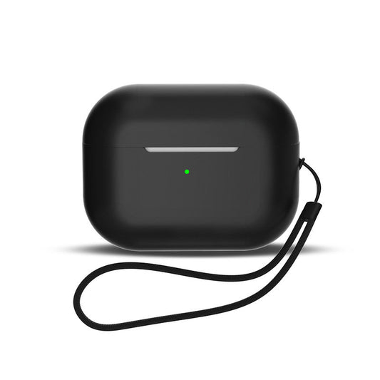 HURTEL Silicone case for AirPods 1 / 2 headphones + wrist strap, black
