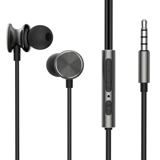 JOYROOM HiFi Wired Series JR-EW03 dark gray in-ear headphones with strong bass