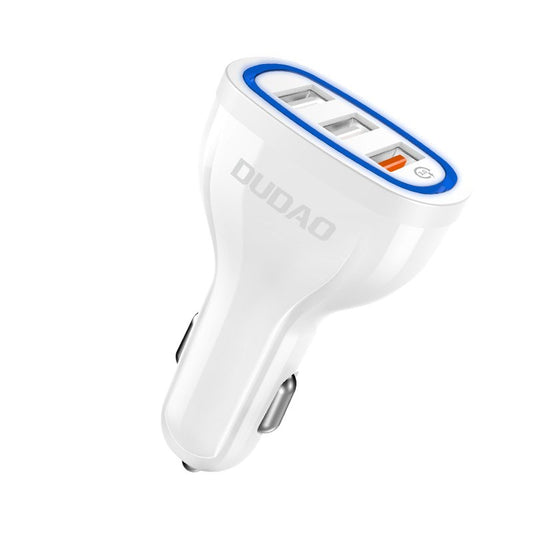 DUDAO Car charger 3x USB Quick Charge 3.0 QC3.0 2.4A 18W white