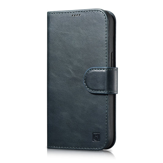 ICARER 2in1 Leather Flip Cover iPhone 14 Pro Anti-RFID Oil Wax Wallet Case Blue