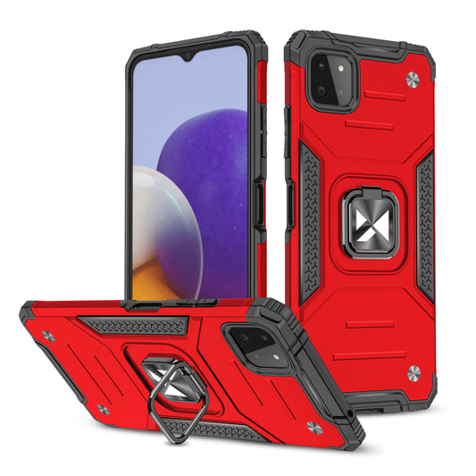 WOZINSKY Armored case cover + magnetic holder for Samsung Galaxy A22 4G Ring Armor red