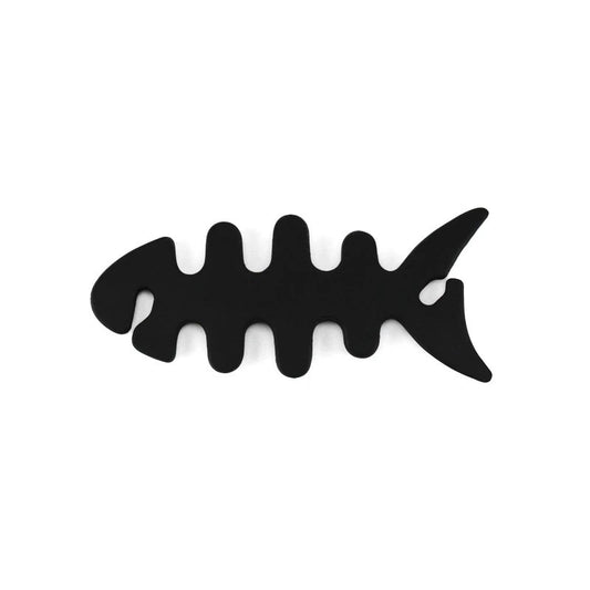 HURTEL Headphone cable organizer in the shape of a fish, black