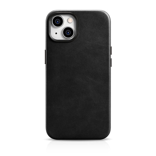 ICARER iPhone 14 Plus magnetic leather case with MagSafe Oil Wax Premium Leather Case black
