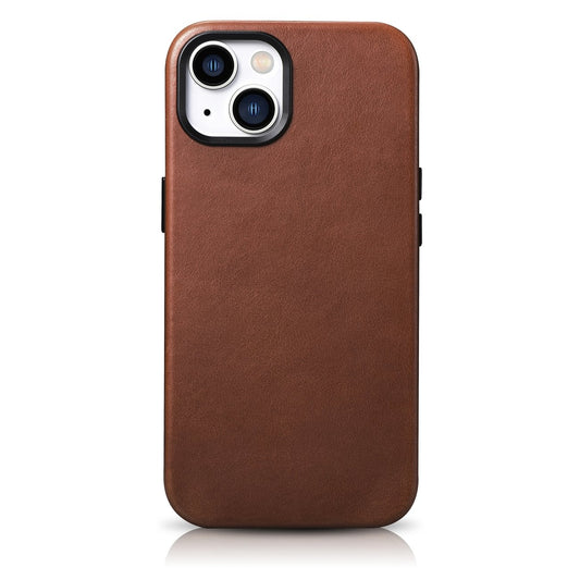 ICARER iPhone 14 Plus magnetic leather case with MagSafe Oil Wax Premium Leather Case brown