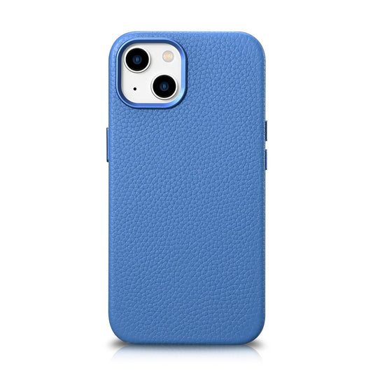 ICARER iPhone 14 Plus magnetic leather case with MagSafe Litchi Premium Leather Case blue
