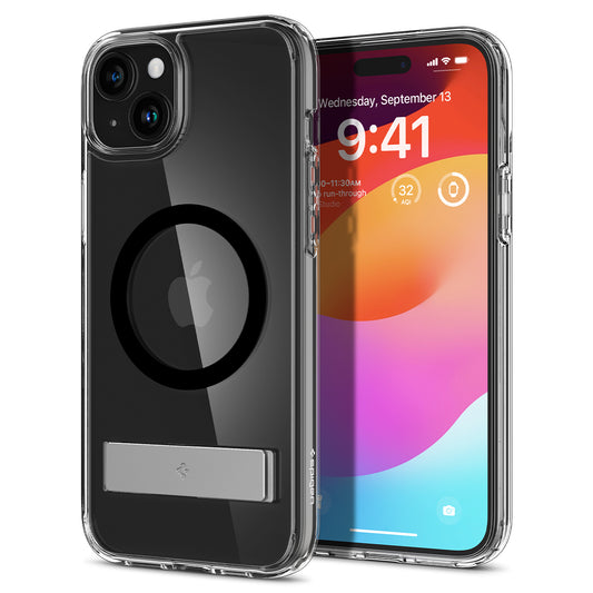 SPIGEN Ultra Hybrid S MagSafe case with stand for iPhone 15, black