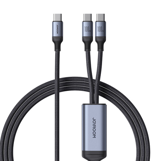 JOYROOM 2in1 Speedy Series USB-C - 2x USB-C cable 1.5m black