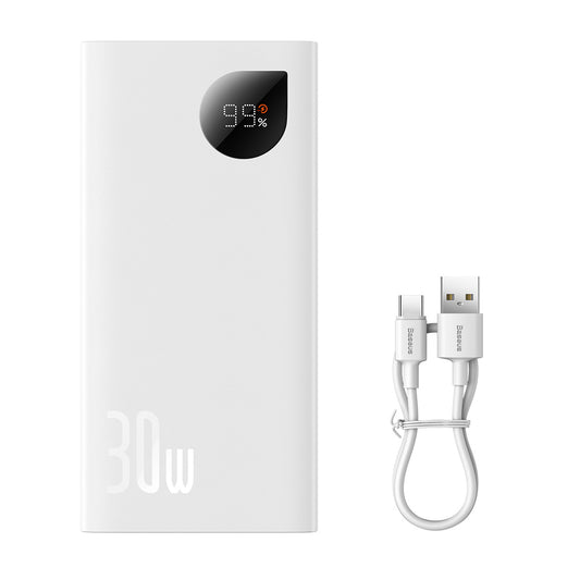 BASEUS Adaman2 10000mAh power bank with digital display 2x USB-A / 1x USB-C 30W white