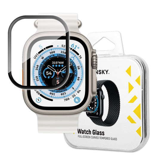 WOZINSKY 9H tempered glass with a frame for the entire Apple Watch Ultra 49mm screen