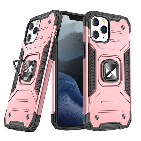 WOZINSKY Armored case for iPhone 14 Pro Max, magnetic holder Ring Armor, gold