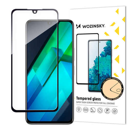 WOZINSKY 9H Tempered Glass Full Screen Infinix Note 12 G96 with Frame Case Friendly Black