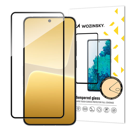 WOZINSKY 9H tempered glass for the entire Xiaomi 13 screen with a black Full Glue frame